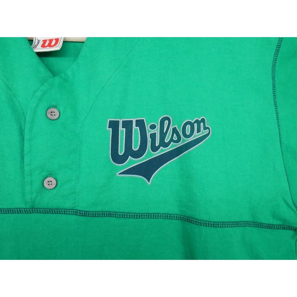 Vintage Wilson Shirt Jersey Henley Adult 2XL XXL Green Vented T-Shirt - Picture 3 of 8